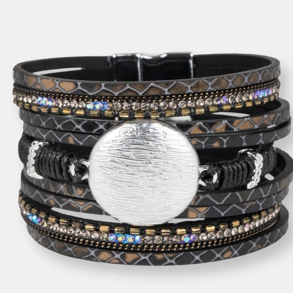 Saachi‎ Optical Leather Bracelet